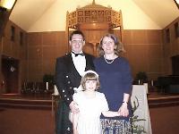 Catriona's first communion, with the proud parents (yeah, that's us!)